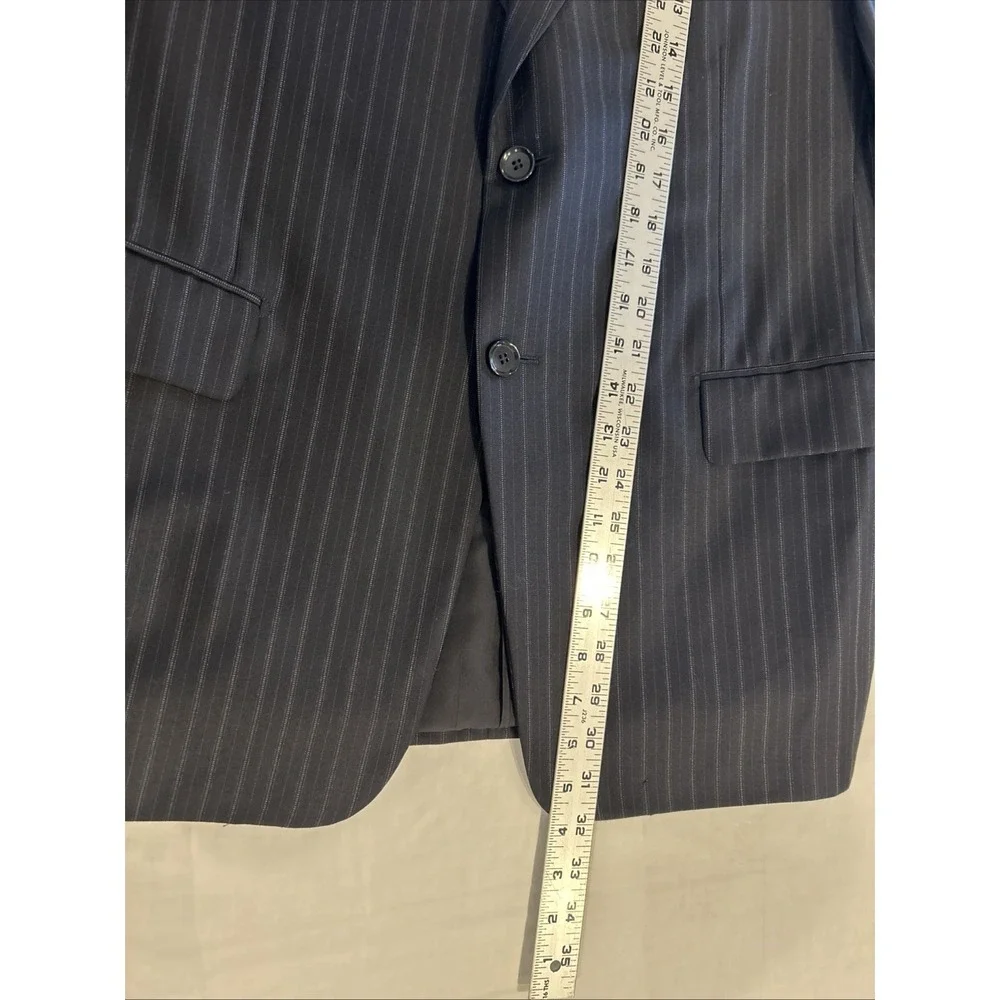Pal Zileri Gruppo ForAll Suit Mens 40R Black Pinstripe Loro Piana Wool 2pc Italy